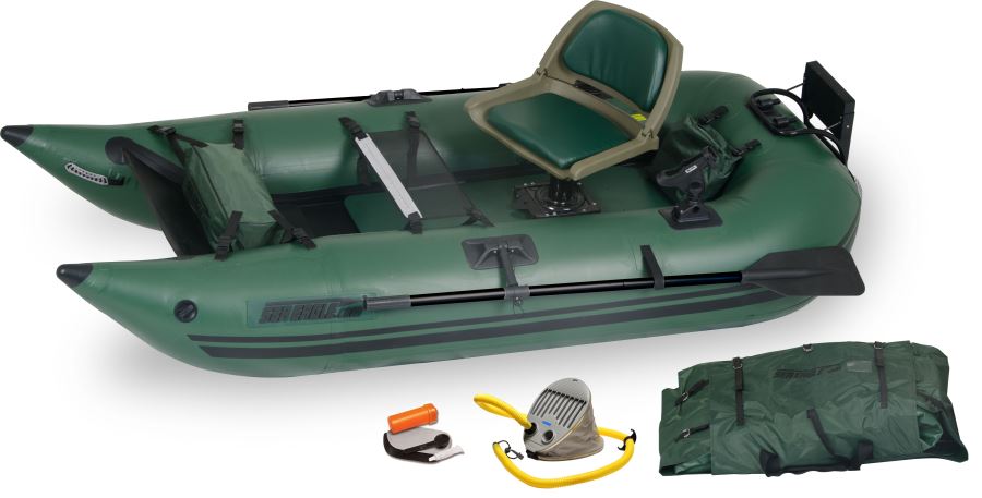 Mean Green" Frameless Pontoon Boat | Sea Eagle 285fb | Inflatable 