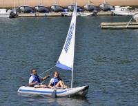 Answer to: PaddleSki™ Inflatable Catamaran Boat