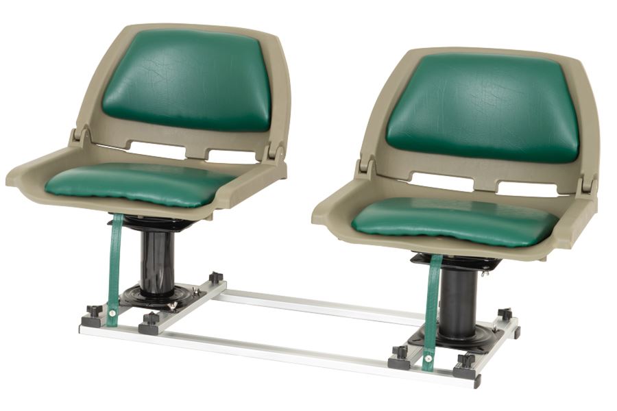 Tandem Green Locking Swivel Seats w/ 7 Pedestals 