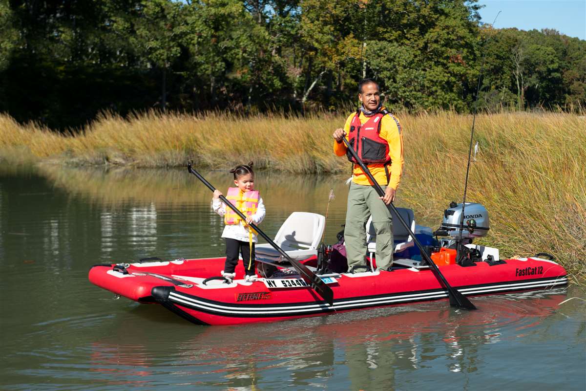 The FastCat12™ is stable and paddling easy peasy
