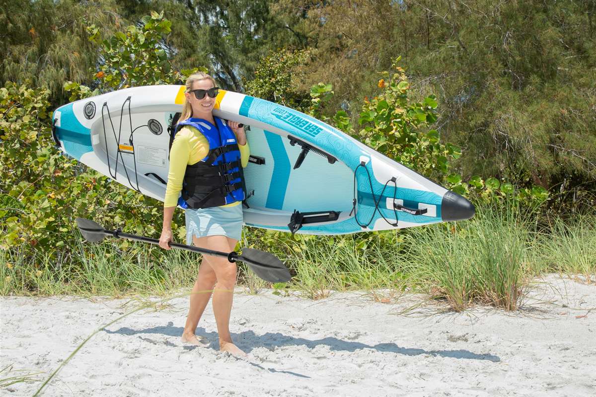 The inflatable EZLite™ ultralight kayak brings a whole new level to lightweight kayaks