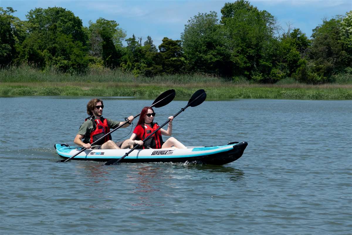 The New 385ft FastTrack™ V-bottom paddles straight and true!