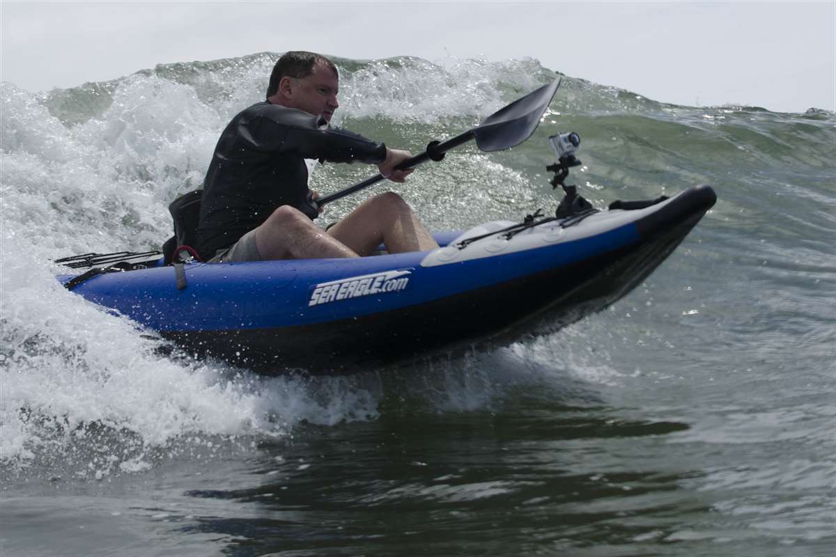 Riding the surf!