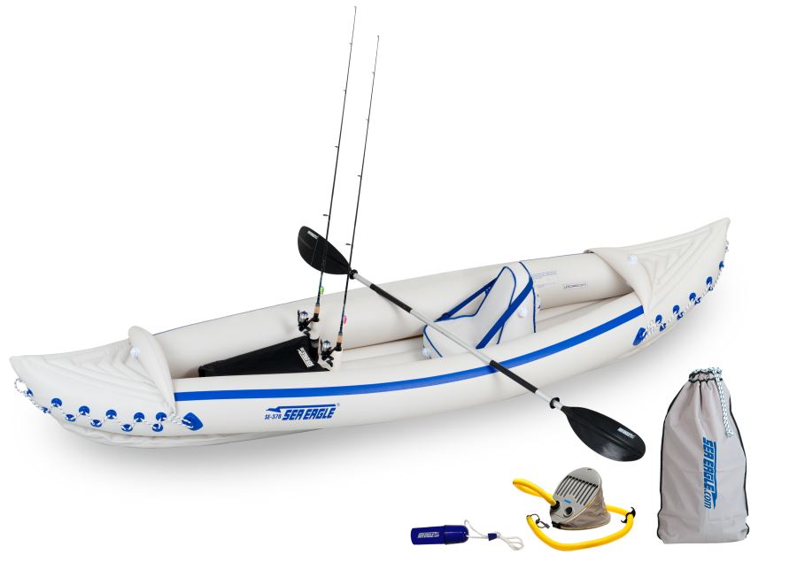 Sea Eagle SE 370 Inflatable Kayak Sport Fishing Package Spring Sale Offer