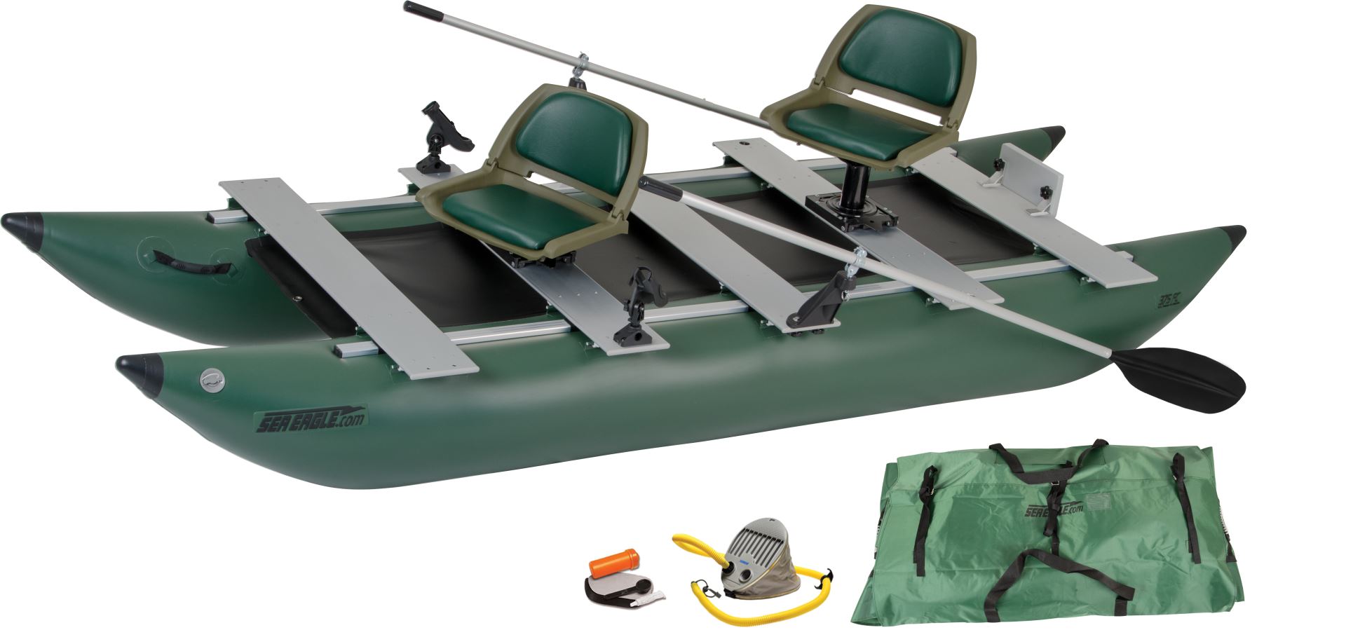 Sea Eagle 375FC FoldCat Inflatable Fishing Boat, Pro Angler Guide Package