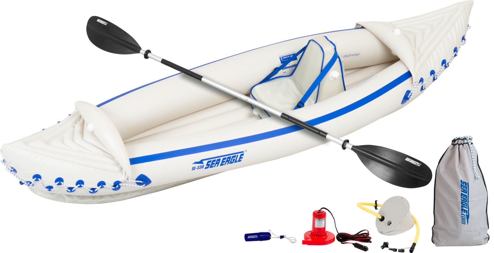 vogn Electrify finger Sea Eagle SE 330 2 person Inflatable Kayak. Package Prices starting at $239  plus FREE Shipping