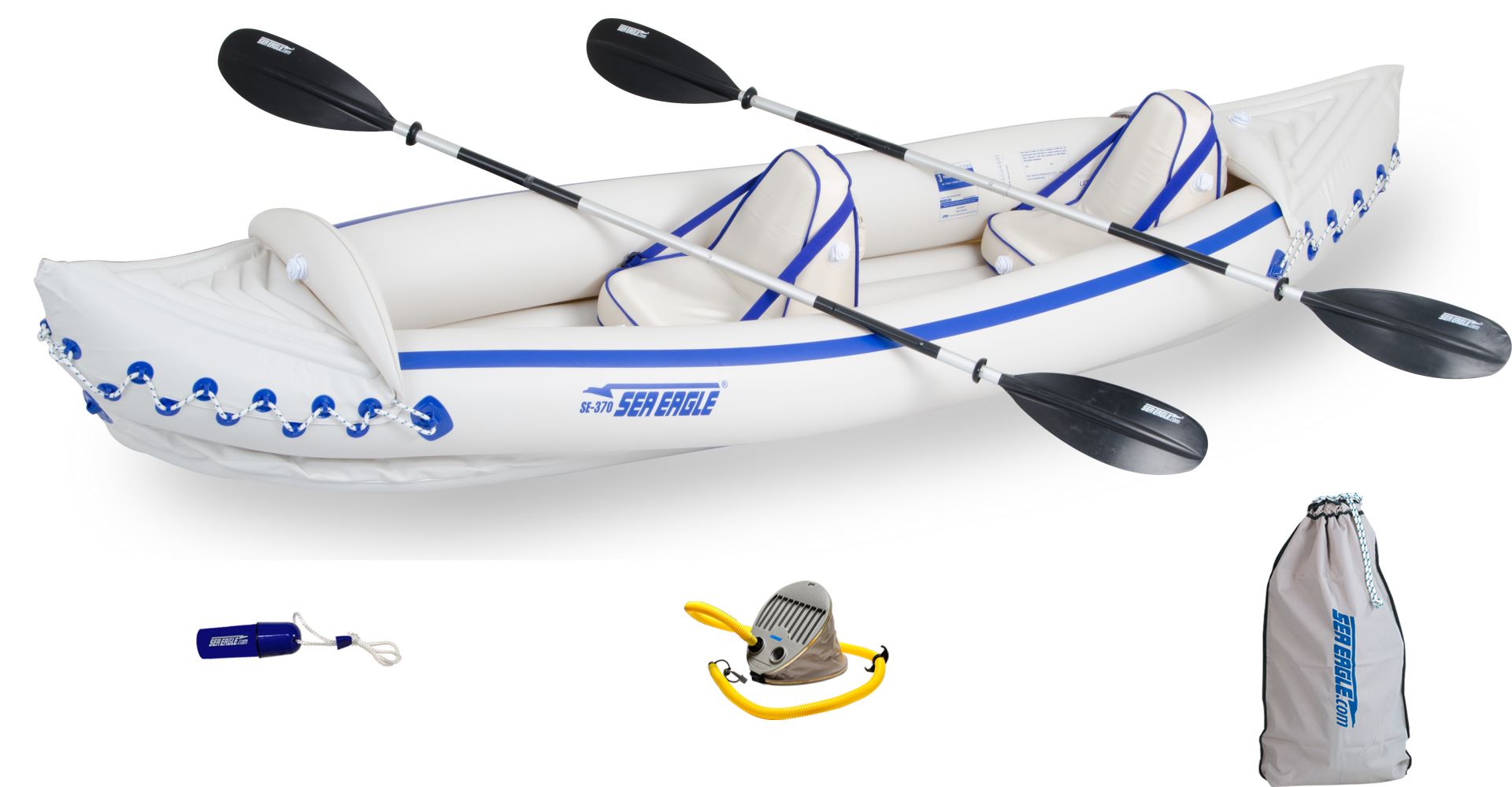 SEA EAGLE 370 Professional 3 Person Inflatable Sport Kayak Canoe Boat Open Box 