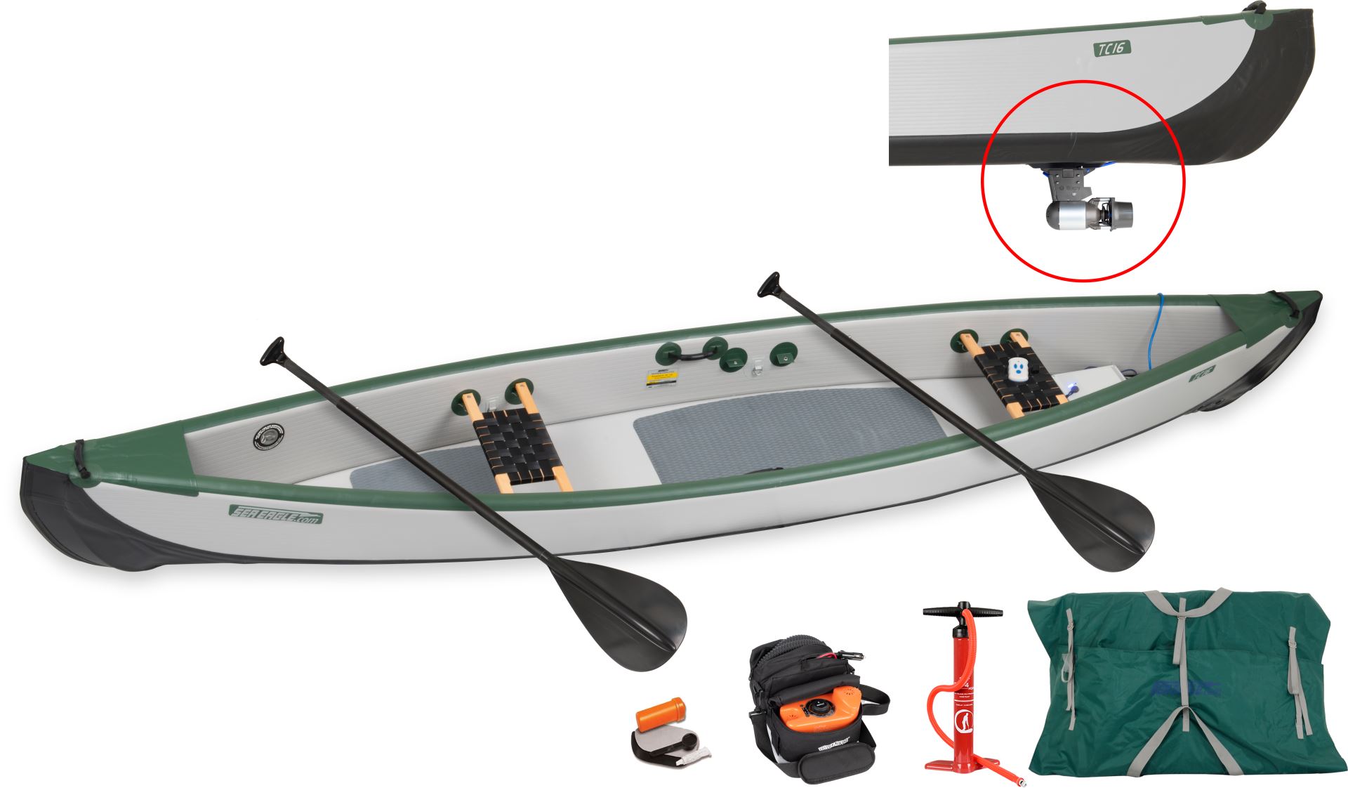 Sea Eagle TC16 3 person Inflatable Canoe. Package Prices starting at $1,699  plus FREE Shipping