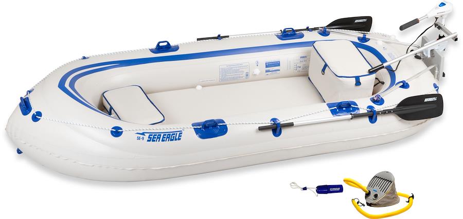Sea Eagle SE9 Motor Mount 4 person Inflatable Boat | 10 ft 11 in | 35 lb