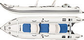 Scaled PaddleSki™ Inflatable Catamaran Boat 437ps
