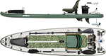 Scaled Inflatable Fishing SUPs FS126