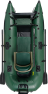 Catch really big fish in this small boat! Because it is so light and portable you can easily get to where the big fish are! 
The unique inflatable U-hull configuration of this one man fishing boat provides incredible stability and maximum fishing space with the least amount of hull weight. Three separate air chambers to ensure maximum safety in any situation.  
The Hunter Green 285fpb is a stealthy inflatable boat that's perfect for fishing or hunting. It goes anywhere, sets up in just 5 minutes and can fit in the trunk of a car. Inflatable Fishing Boats
