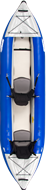 Tackle your adventures in this rugged solo or tandem tough as nails inflatable kayak! 
The 380x is made to be ridden by one or two persons.  Now you can do what others only dream of with our most versatile inflatable kayak series ever!
Rugged design to tackle whitewater, open-water, and now down-wind sailing! Large enough for two but small enough for one! The 380x does it all! Inflatable Kayaks and Canoes