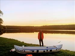 Shoaib Memon with their SE370 Sport Kayak